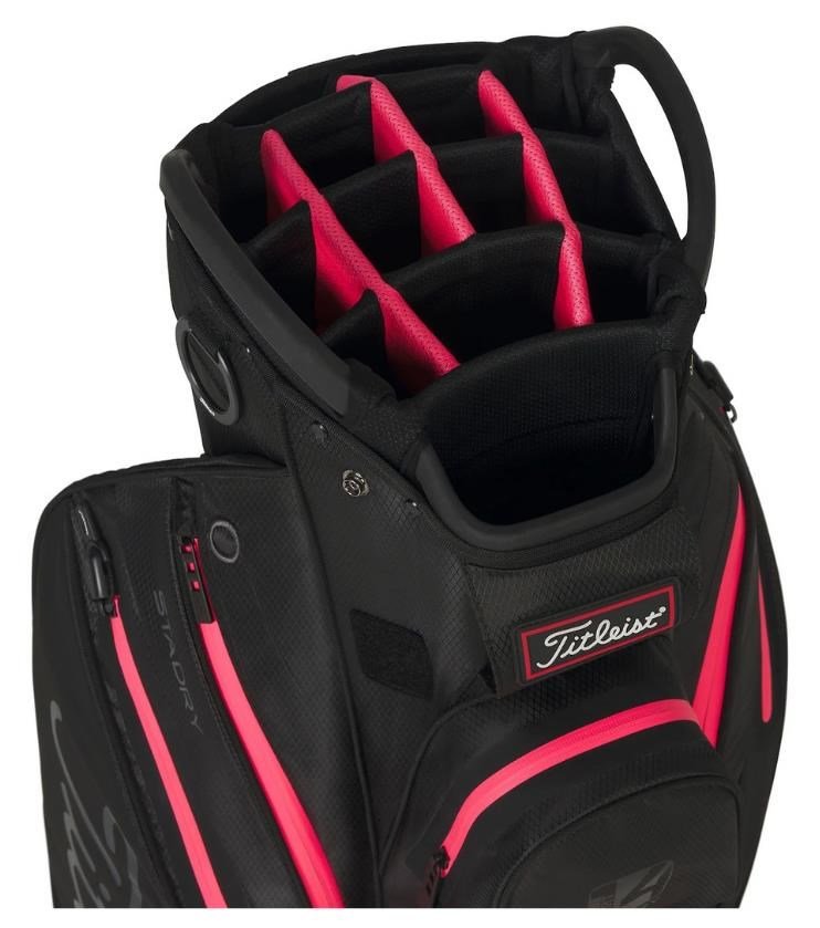 Titleist 14 StaDry cart bag, černo/červený