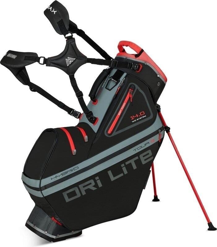 Big Max Dri Lite Hybrid Tour 2 stand bag, černo/šedo/červený
