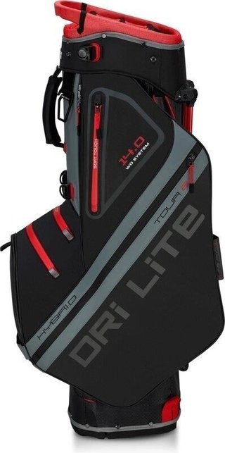 Big Max Dri Lite Hybrid Tour 2 stand bag, černo/šedo/červený