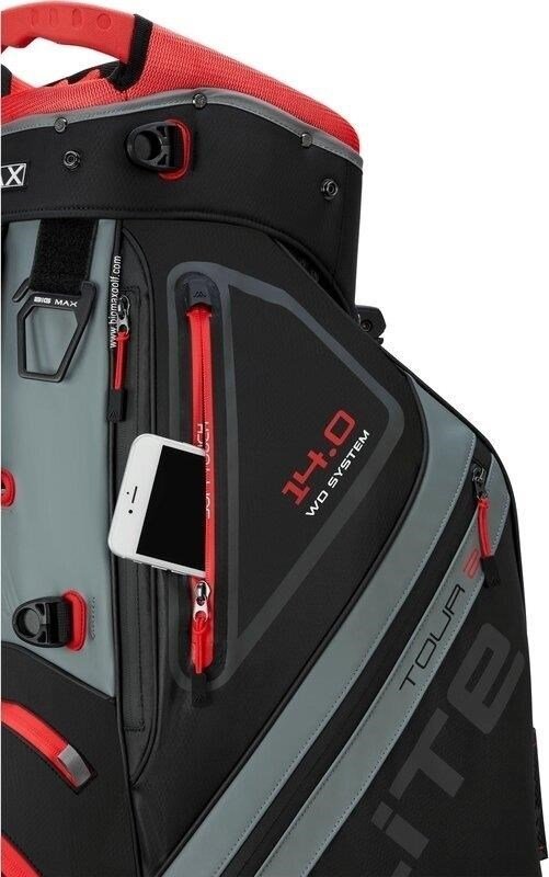 Big Max Dri Lite Hybrid Tour 2 stand bag, černo/šedo/červený