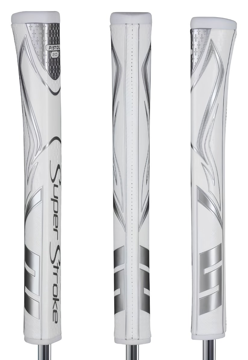 SuperStroke Zenergy Pistol GT 2.0 putter grip, bílo/stříbrný