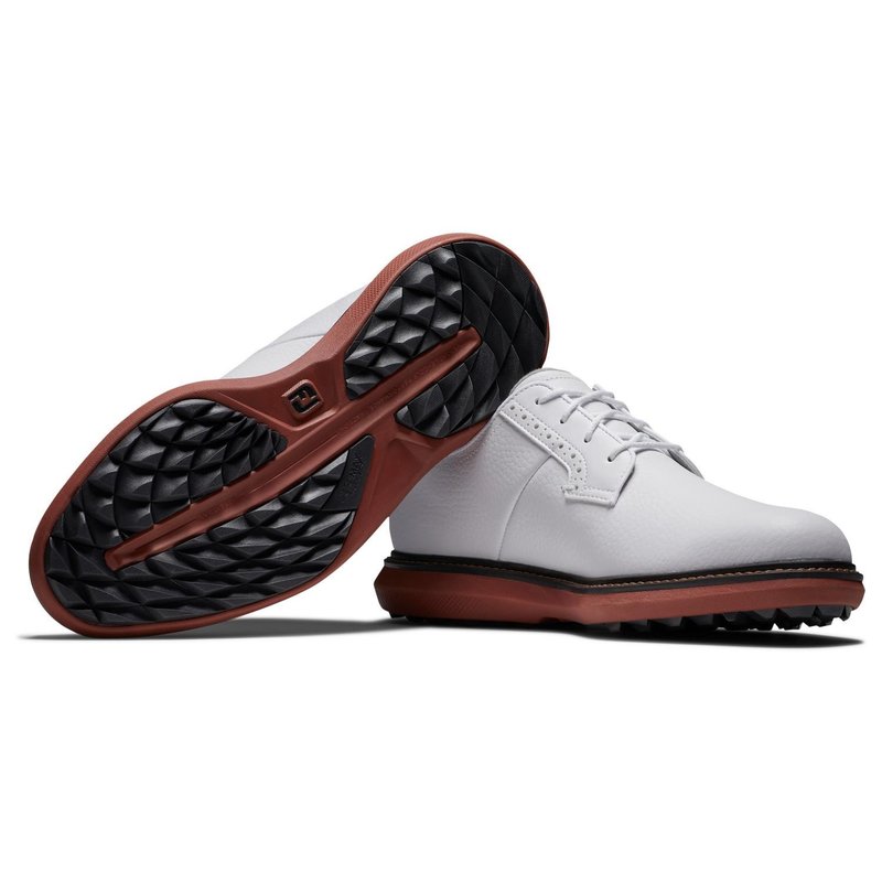 FootJoy Traditions pánské golfové boty, bílé/brick blucher