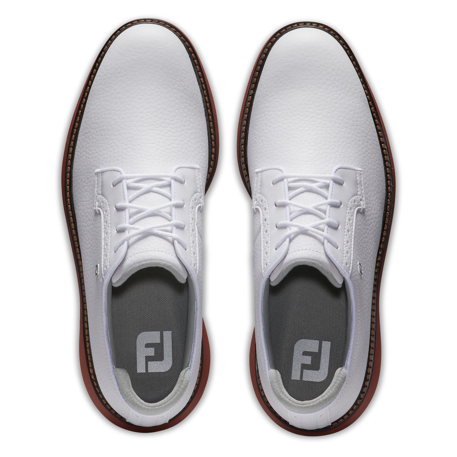 FootJoy Traditions pánské golfové boty, bílé/brick blucher