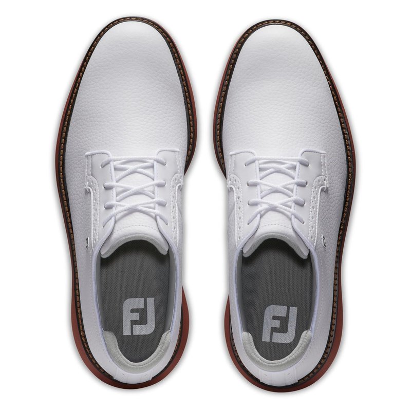 FootJoy Traditions pánské golfové boty, bílé/brick blucher