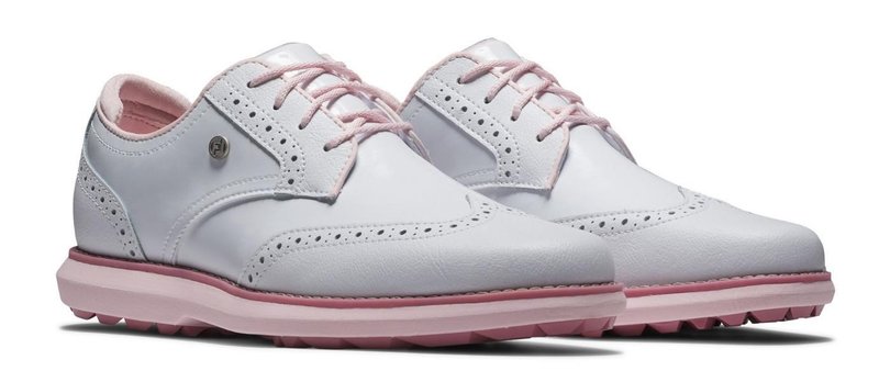 FootJoy Traditions Spikeless dámské golfové boty, bílo/růžové
