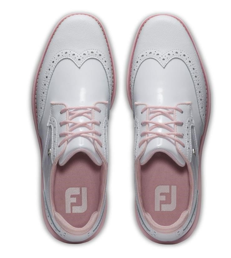 FootJoy Traditions Spikeless dámské golfové boty, bílo/růžové