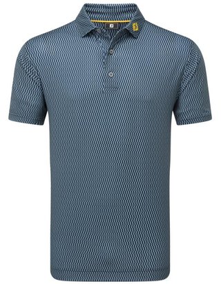FootJoy Wiggle Print Lisle pánské polo, modro/šedo/bílé