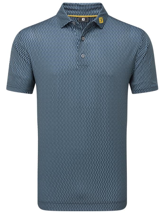 FootJoy Wiggle Print Lisle pánské polo, modro/šedo/bílé