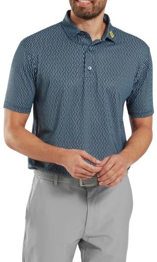 FootJoy Wiggle Print Lisle pánské polo, modro/šedo/bílé