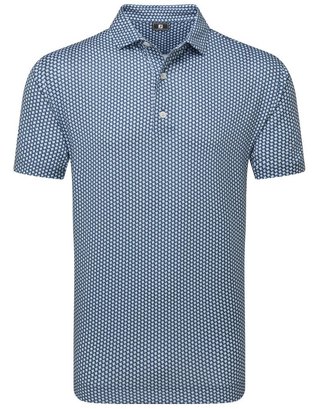 FootJoy Houndstooth Geo Lisle pánské polo, tmavě modré