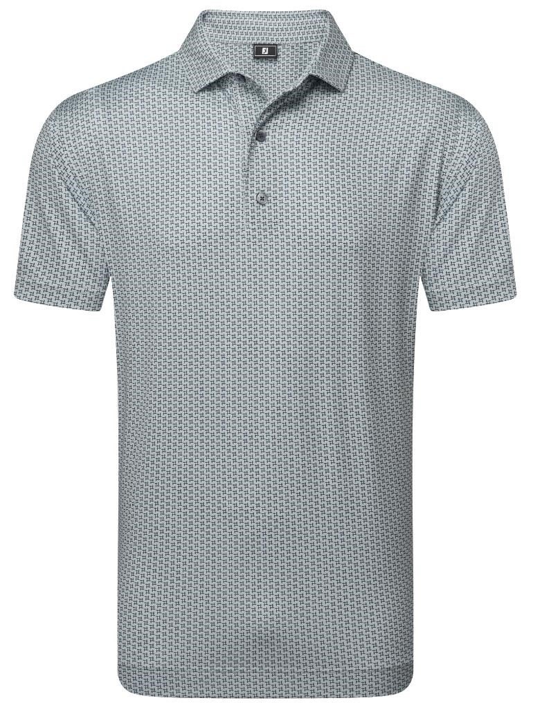 FootJoy Houndstooth Geo Lisle pánské polo, šedé