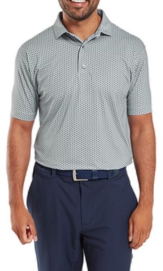 FootJoy Houndstooth Geo Lisle pánské polo, šedé