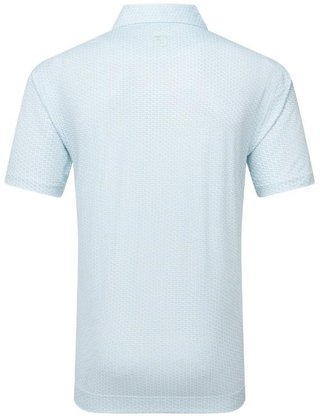 FootJoy Houndstooth Geo Lisle pánské polo, bílo/světle modré