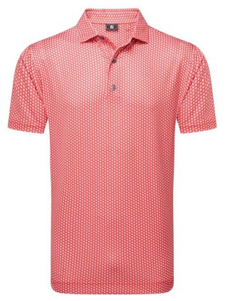 FootJoy Houndstooth Geo Lisle pánské polo, hibiscus