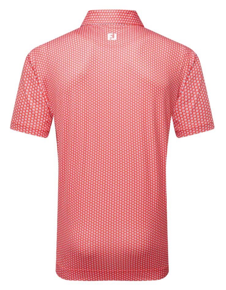 FootJoy Houndstooth Geo Lisle pánské polo, hibiscus