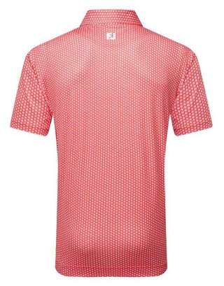 FootJoy Houndstooth Geo Lisle pánské polo, hibiscus