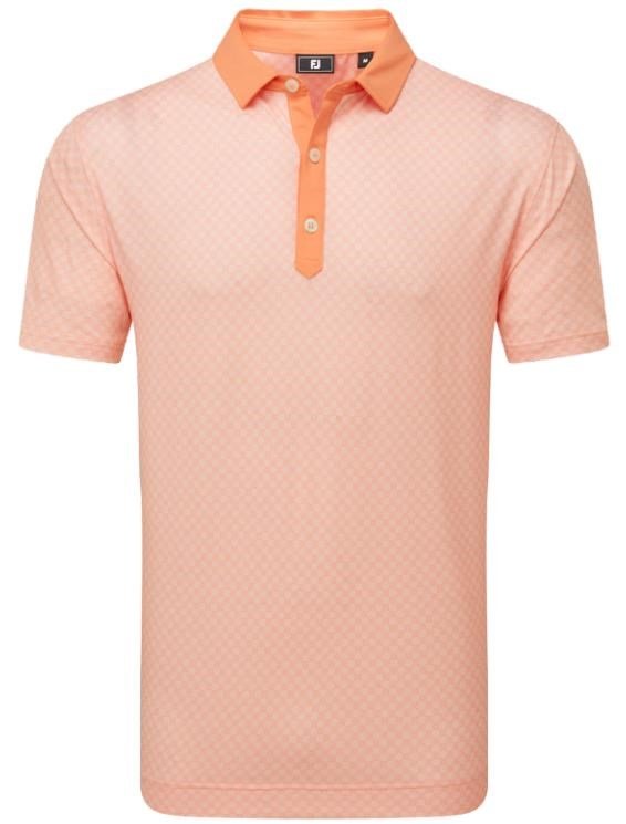FootJoy Checker Print Lisle pánské polo, oranžové