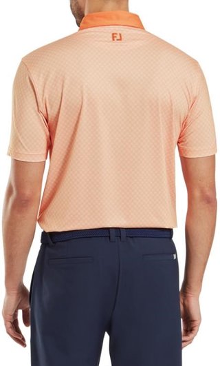 FootJoy Checker Print Lisle pánské polo, oranžové