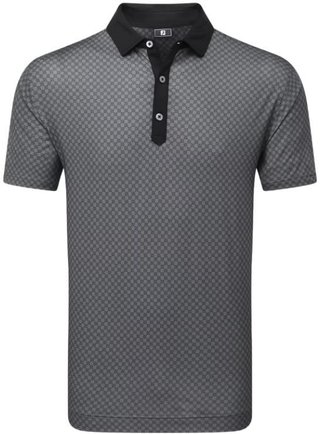 FootJoy Checker Print Lisle pánské polo, černo/bílé