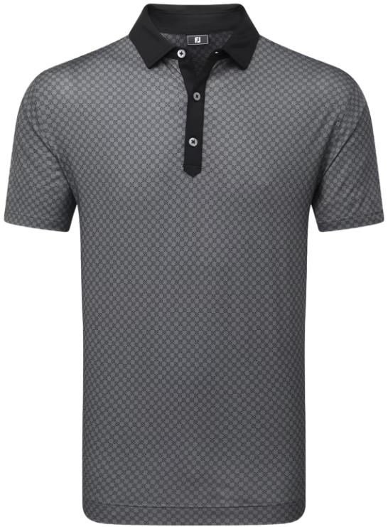 FootJoy Checker Print Lisle pánské polo, černo/bílé