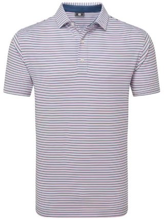 FootJoy Balance Stripe Lisle pánské polo, modro/bílo/růžové