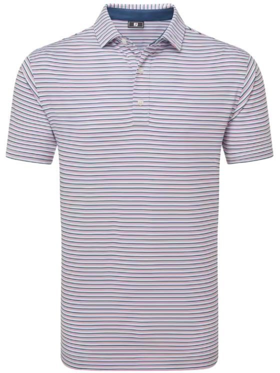 FootJoy Balance Stripe Lisle pánské polo, modro/bílo/růžové