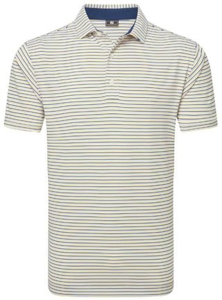FootJoy Balance Stripe Lisle pánské polo, white/navy/grey/taxi