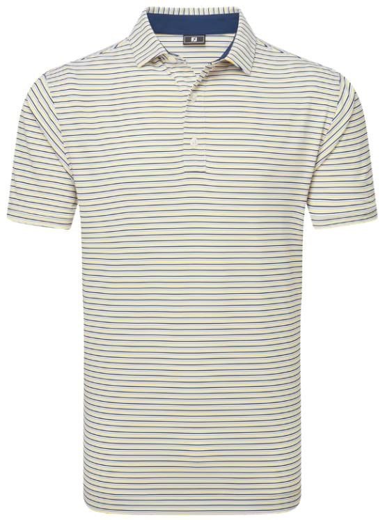 FootJoy Balance Stripe Lisle pánské polo, white/navy/grey/taxi