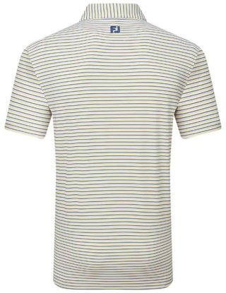 FootJoy Balance Stripe Lisle pánské polo, white/navy/grey/taxi