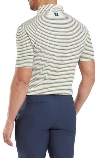 FootJoy Balance Stripe Lisle pánské polo, white/navy/grey/taxi