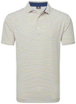 FootJoy Balance Stripe Lisle pánské polo, modro/bílo/oranžové