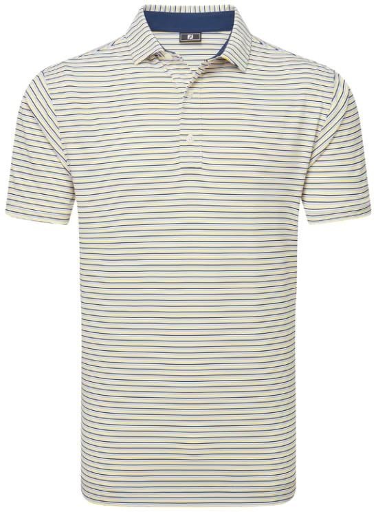 FootJoy Balance Stripe Lisle pánské polo, modro/bílo/oranžové