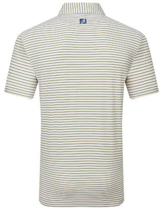 FootJoy Balance Stripe Lisle pánské polo, modro/bílo/oranžové