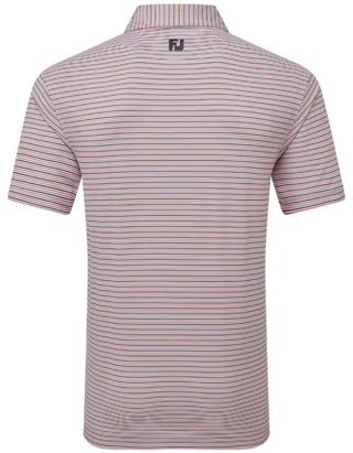 FootJoy Balance Stripe Lisle pánské polo, white/black/hibiscus/flint
