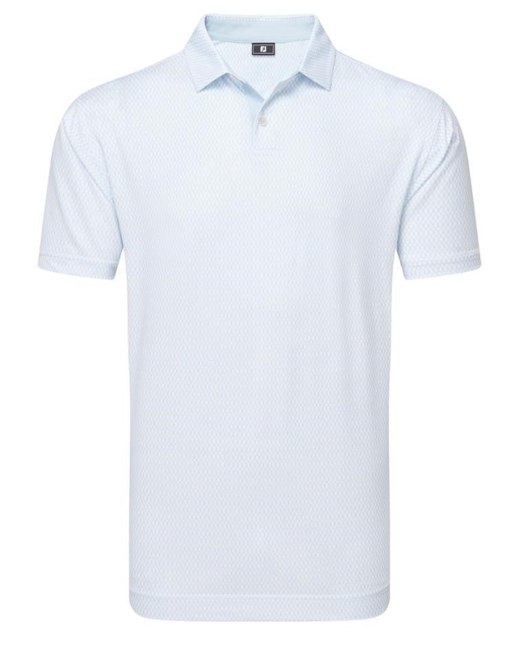 FootJoy Irongate Print Lisle pánské polo, white/skyway