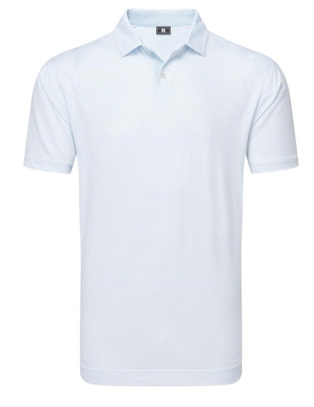 FootJoy Irongate Print Lisle pánské polo, white/skyway