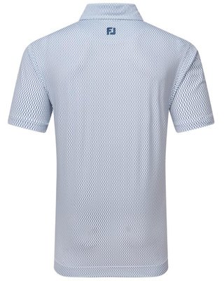 FootJoy Irongate Print Lisle pánské polo, bílo/tmavě modré