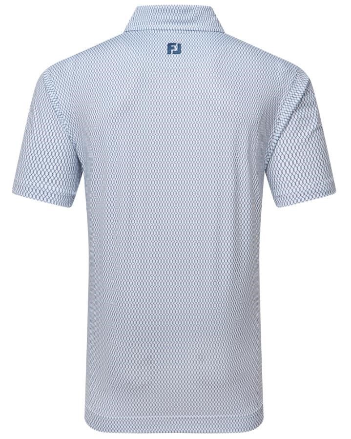 FootJoy Irongate Print Lisle pánské polo, bílo/tmavě modré