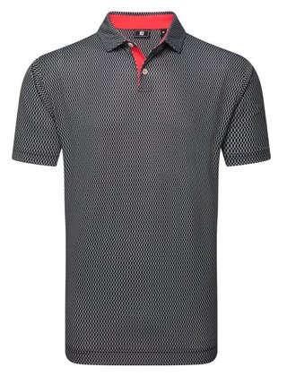 FootJoy Irongate Print Lisle pánské polo, černo/bílé