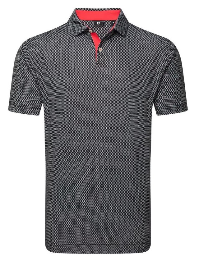 FootJoy Irongate Print Lisle pánské polo, černo/bílé