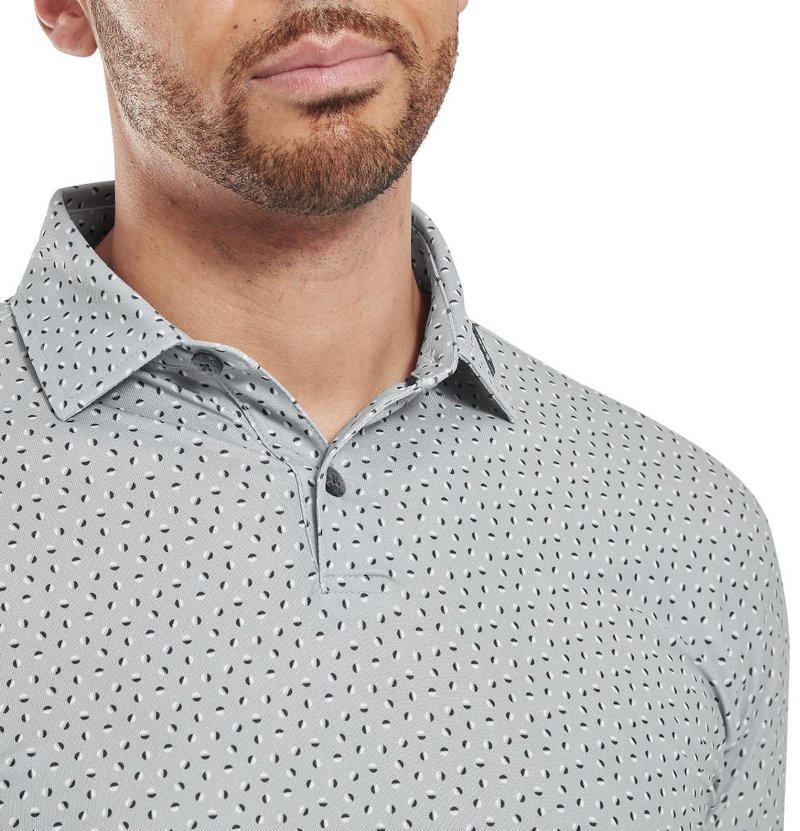 FootJoy Bounce Print Pique pánské polo, šedé
