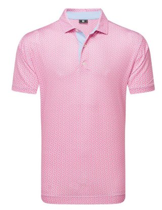 FootJoy Citrus Print Lisle pánské polo, růžové