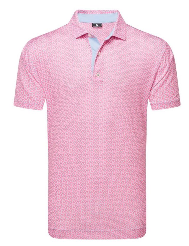 FootJoy Citrus Print Lisle pánské polo, růžové
