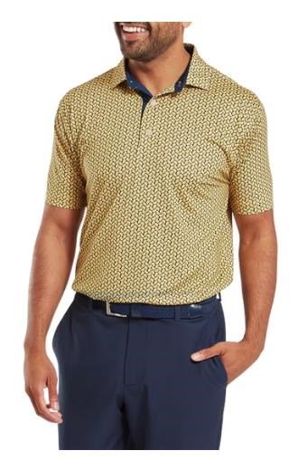 FootJoy Citrus Print Lisle pánské polo, taxi/navy