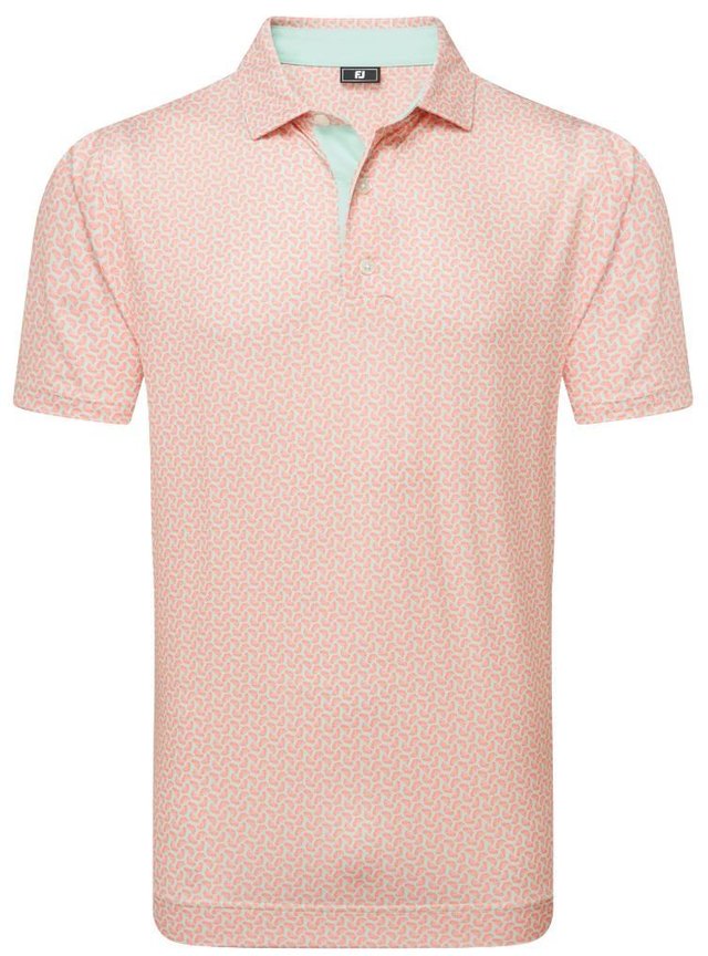 FootJoy Citrus Print Lisle pánské polo, oranžovo/světle zelené