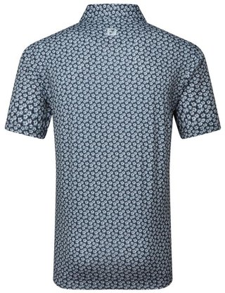 FootJoy Floral Sketch Print Lisle pánské polo, bílo/tmavě modré