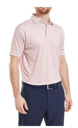 FootJoy Floral Sketch Print pánské polo, oranžovo/bílé
