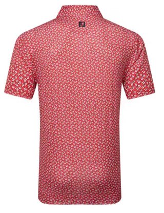 FootJoy Floral Sketch Print pánské polo, white/hibiscus