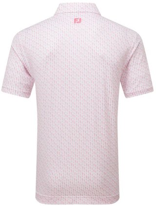 FootJoy Figure Print Lisle pánské polo, bílo/růžové