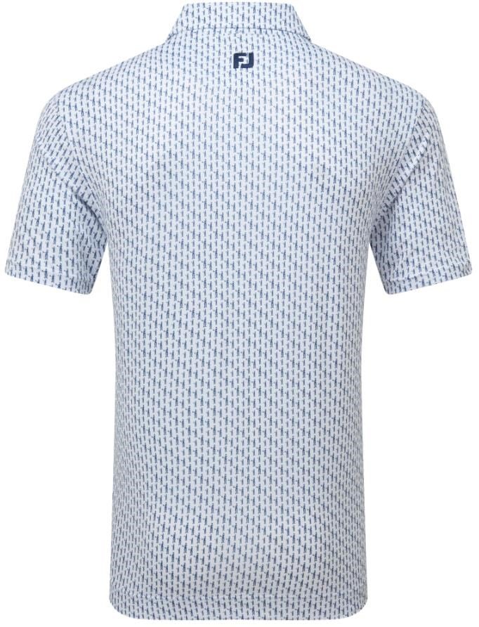 FootJoy Figure Print Lisle pánské polo, bílo/tmavě modré